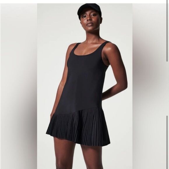 Spanx Yes Pleats! Athletic Dress. Black Sz S - Picture 2 of 8